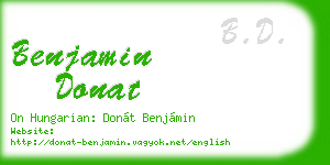 benjamin donat business card